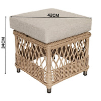 Acapulco 6pc Outdoor Wicker Corner Sofa Lounge Set Coffee Table Natural