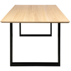 Aconite Dining Table 210cm Solid Messmate Timber Wood Black Metal Leg - Natural
