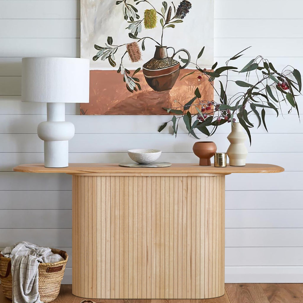 Adsila 160cm Console Hallway Entrance Table Natural