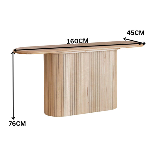 Adsila 160cm Console Hallway Entrance Table Natural