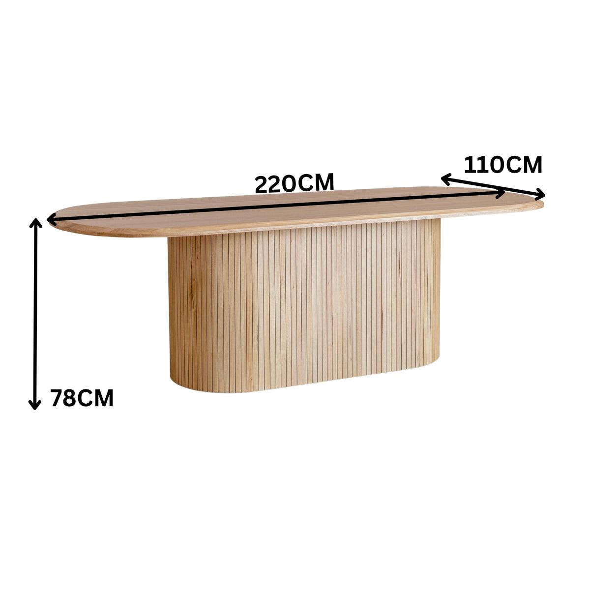 Adsila 220cm Dining Table Natural