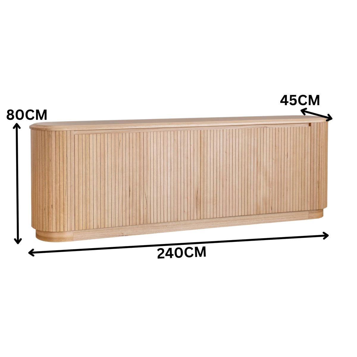 Adsila 240cm Buffet Table Storage Cabinet Natural