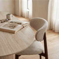 Aegean 200cm Oval Dining Table Travertine Beige