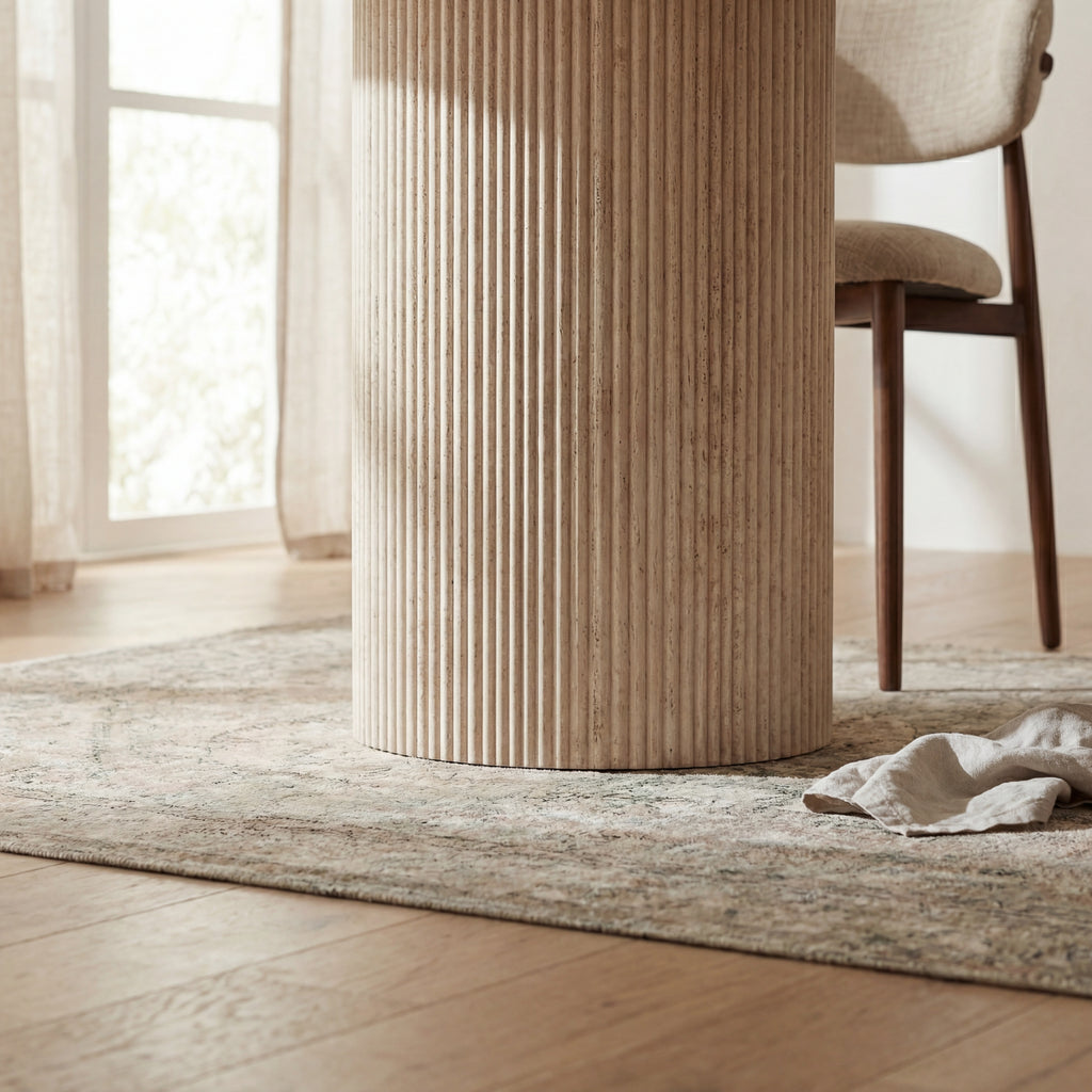 Aegean 200cm Oval Dining Table Travertine Beige