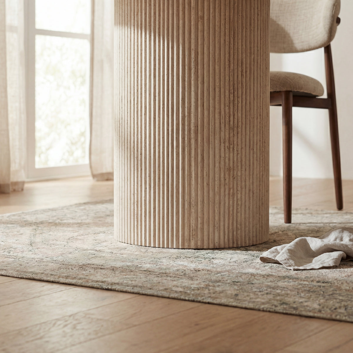 Aegean 200cm Oval Dining Table Travertine Beige