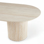 Aegean 200cm Oval Dining Table Travertine Beige