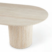 Aegean 200cm Oval Dining Table Travertine Beige