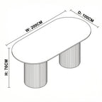 Aegean 200cm Oval Dining Table Travertine Beige