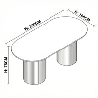 Aegean 200cm Oval Dining Table Travertine Beige