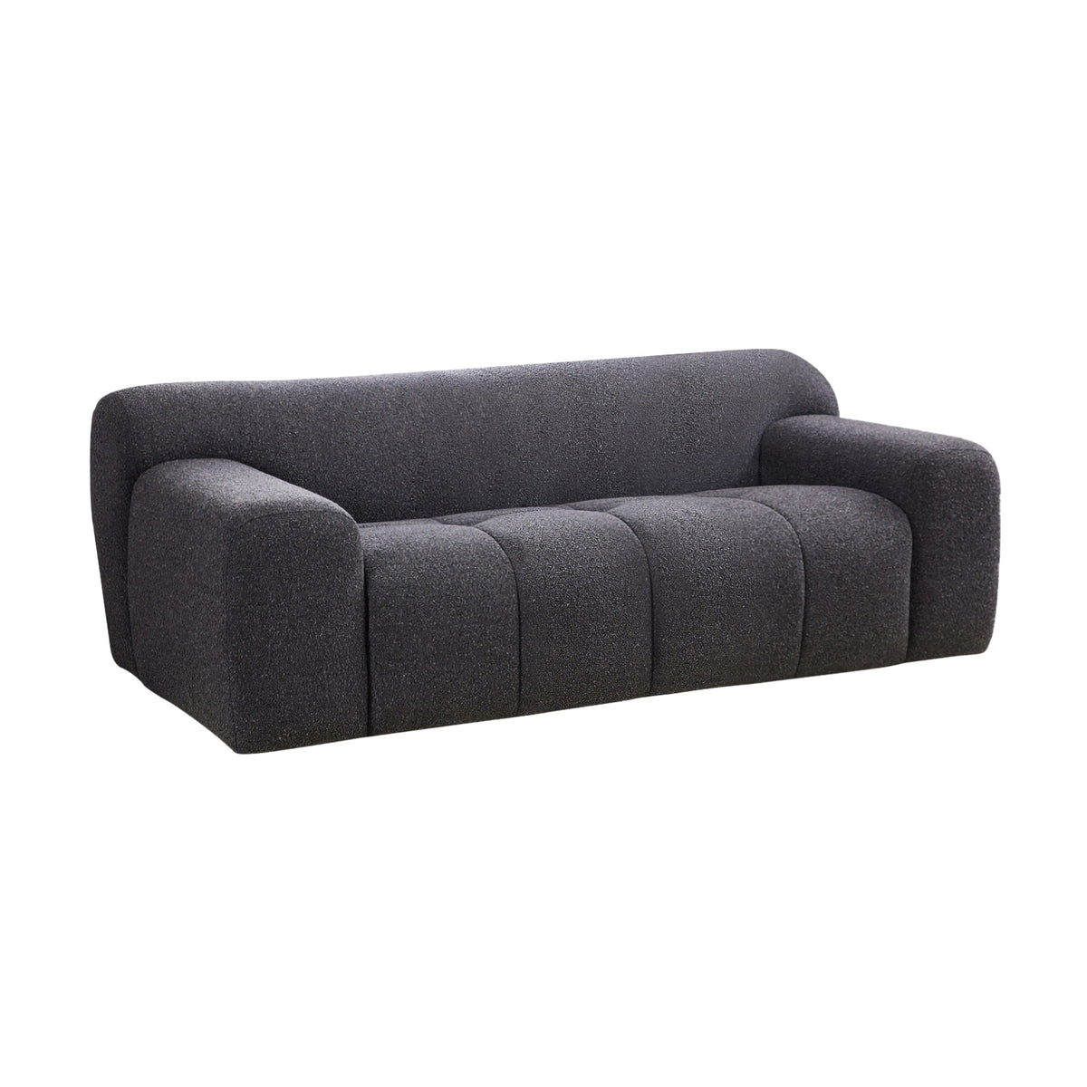 Aero 2 Seater Boucle Fabric Sofa Lounge Charcoal