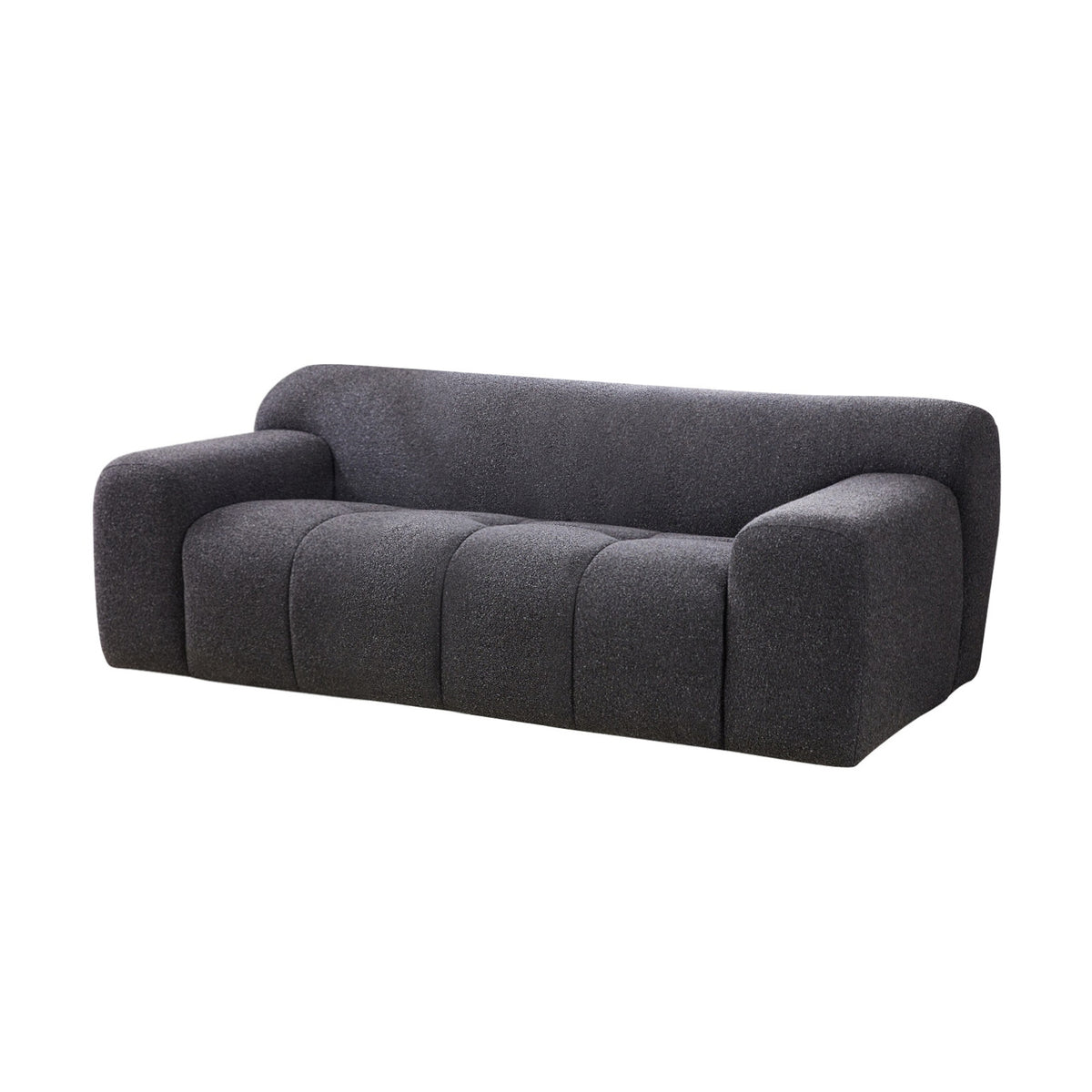 Aero 2 Seater Boucle Fabric Sofa Lounge Charcoal