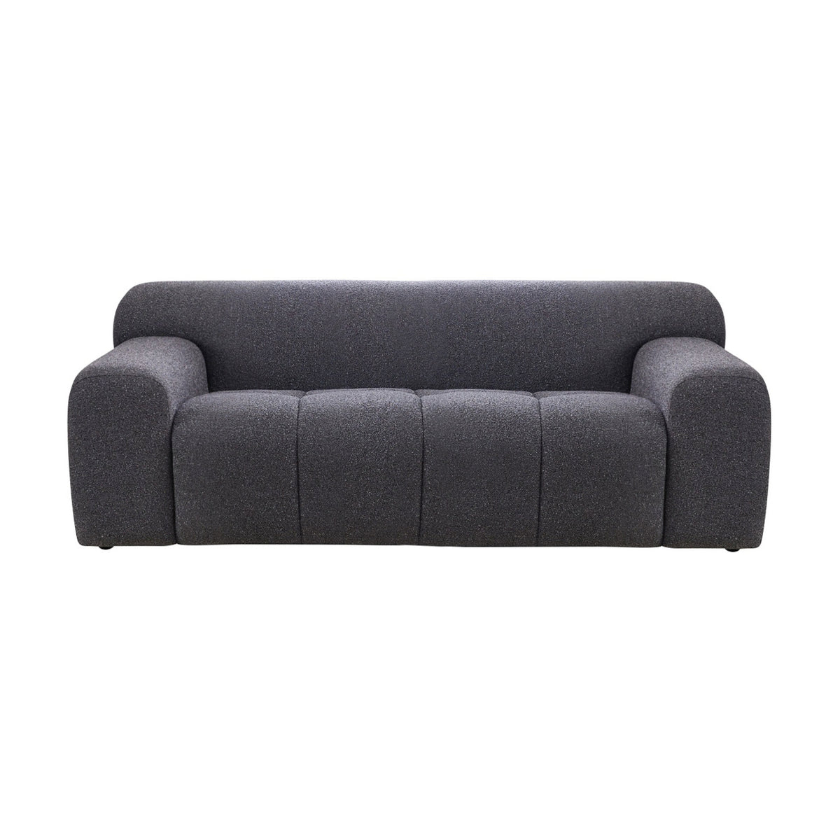 Aero 2 Seater Boucle Fabric Sofa Lounge Charcoal
