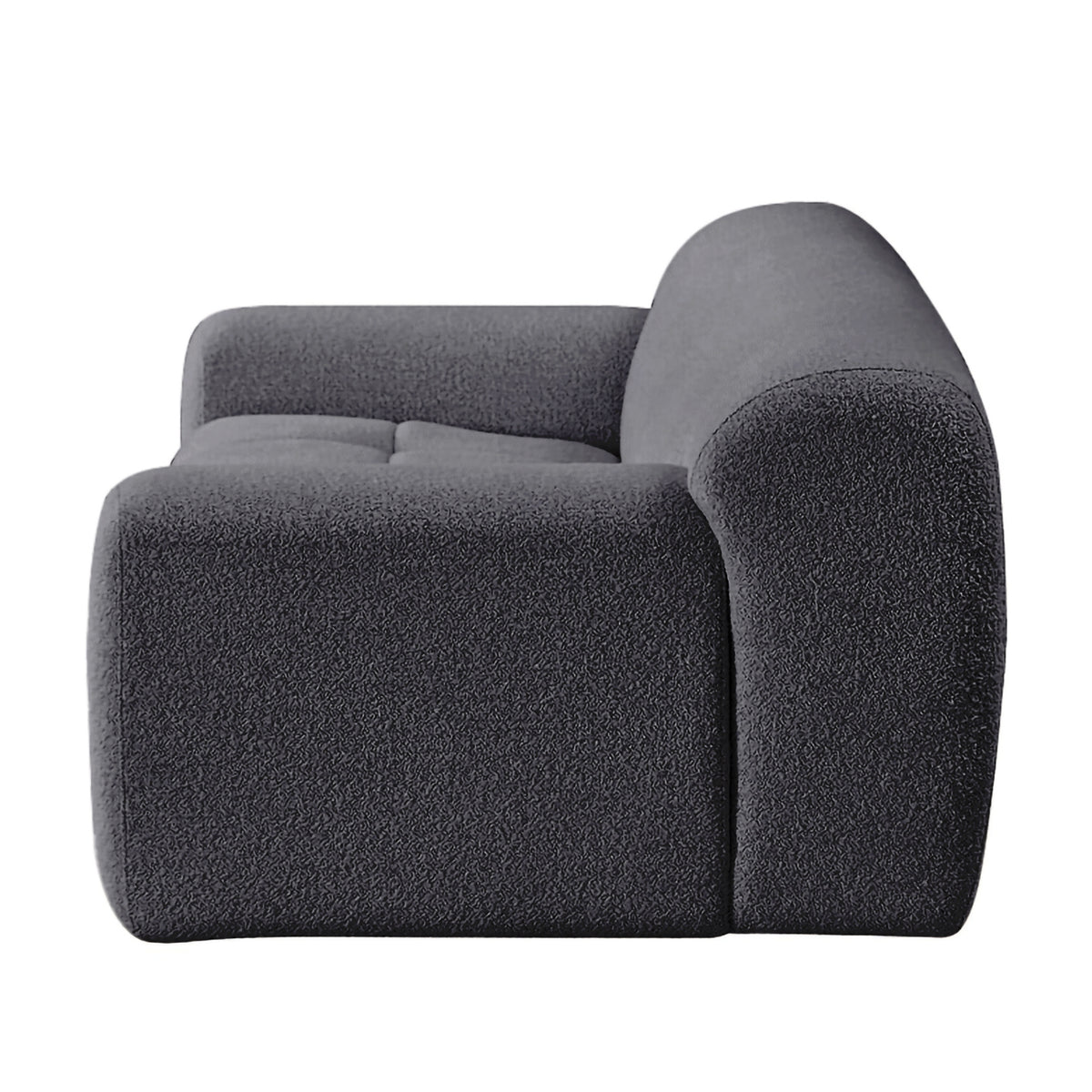Aero 2 Seater Boucle Fabric Sofa Lounge Charcoal