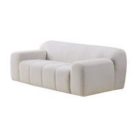 Aero 2 Seater Boucle Fabric Sofa Lounge Coco White