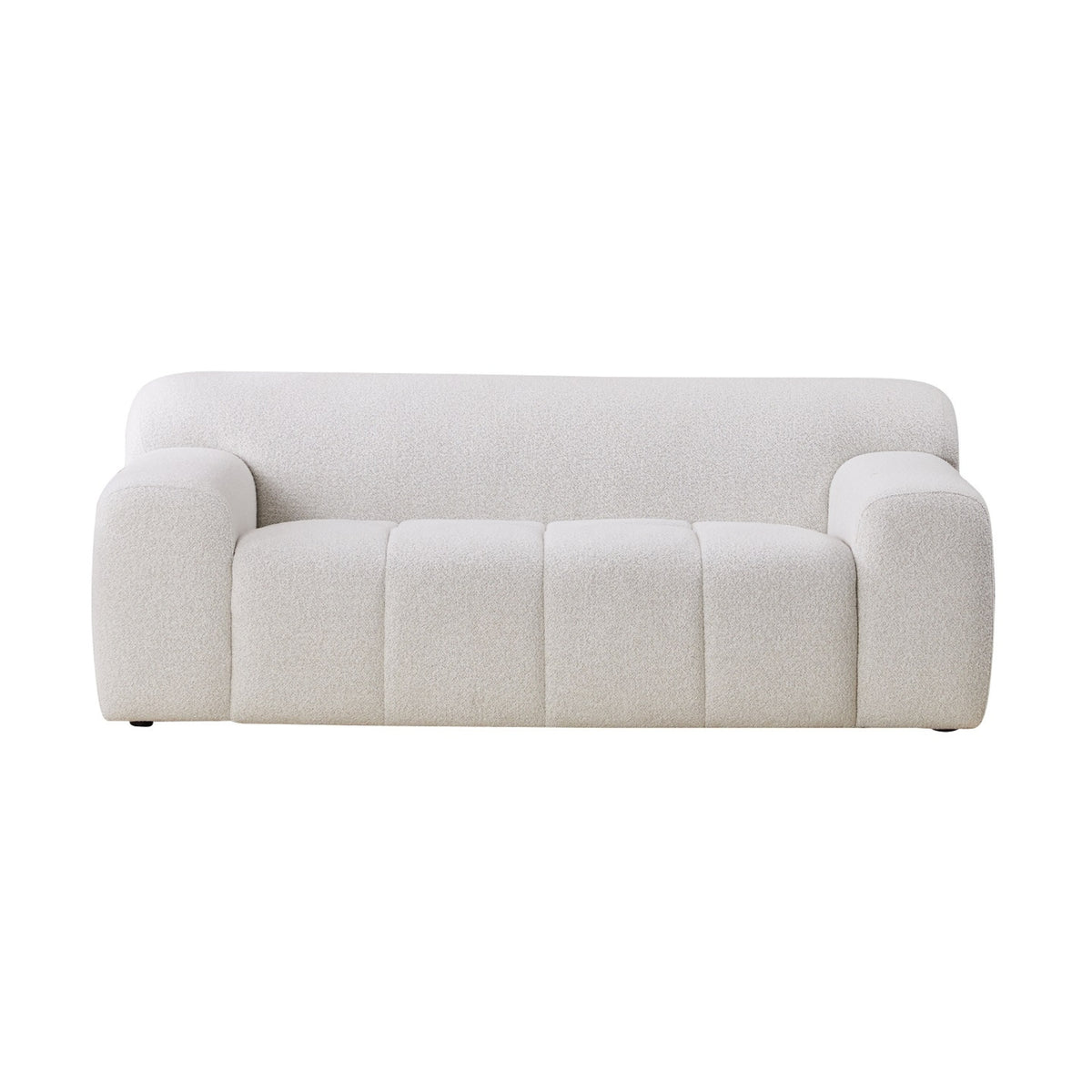 Aero 2 Seater Boucle Fabric Sofa Lounge Coco White