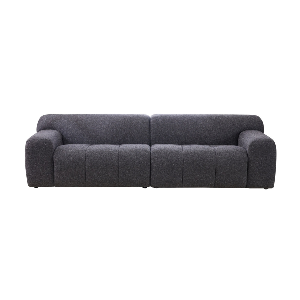 Aero 3 Seater Boucle Fabric Sofa Lounge Charcoal