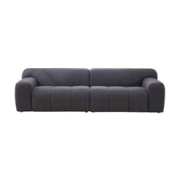 Aero 3 Seater Boucle Fabric Sofa Lounge Charcoal
