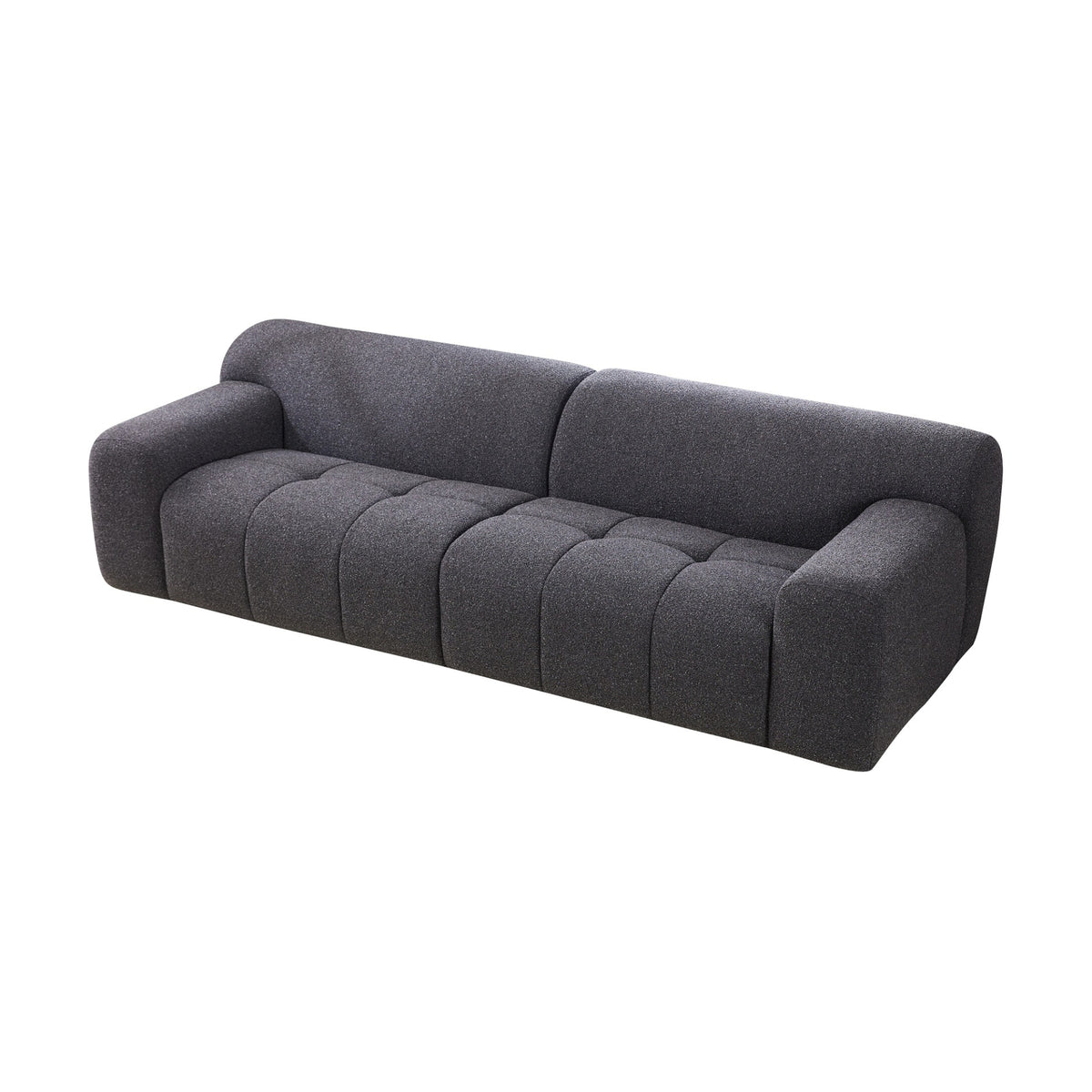 Aero 3 Seater Boucle Fabric Sofa Lounge Charcoal