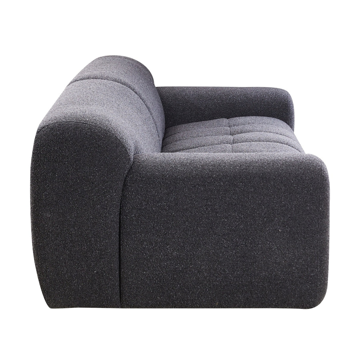 Aero 3 Seater Boucle Fabric Sofa Lounge Charcoal