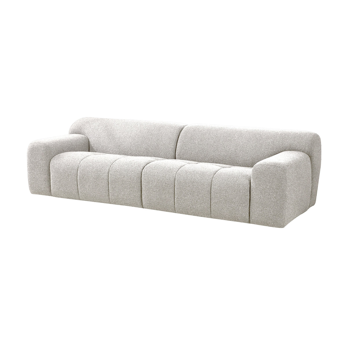 Aero 3 Seater Boucle Fabric Sofa Lounge Coco White