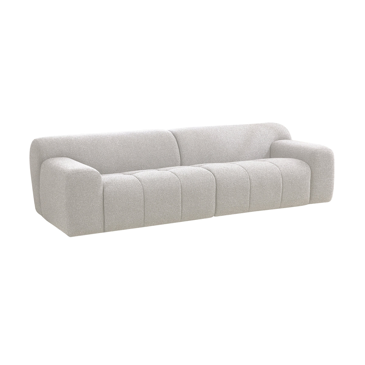 Aero 3 Seater Boucle Fabric Sofa Lounge Coco White