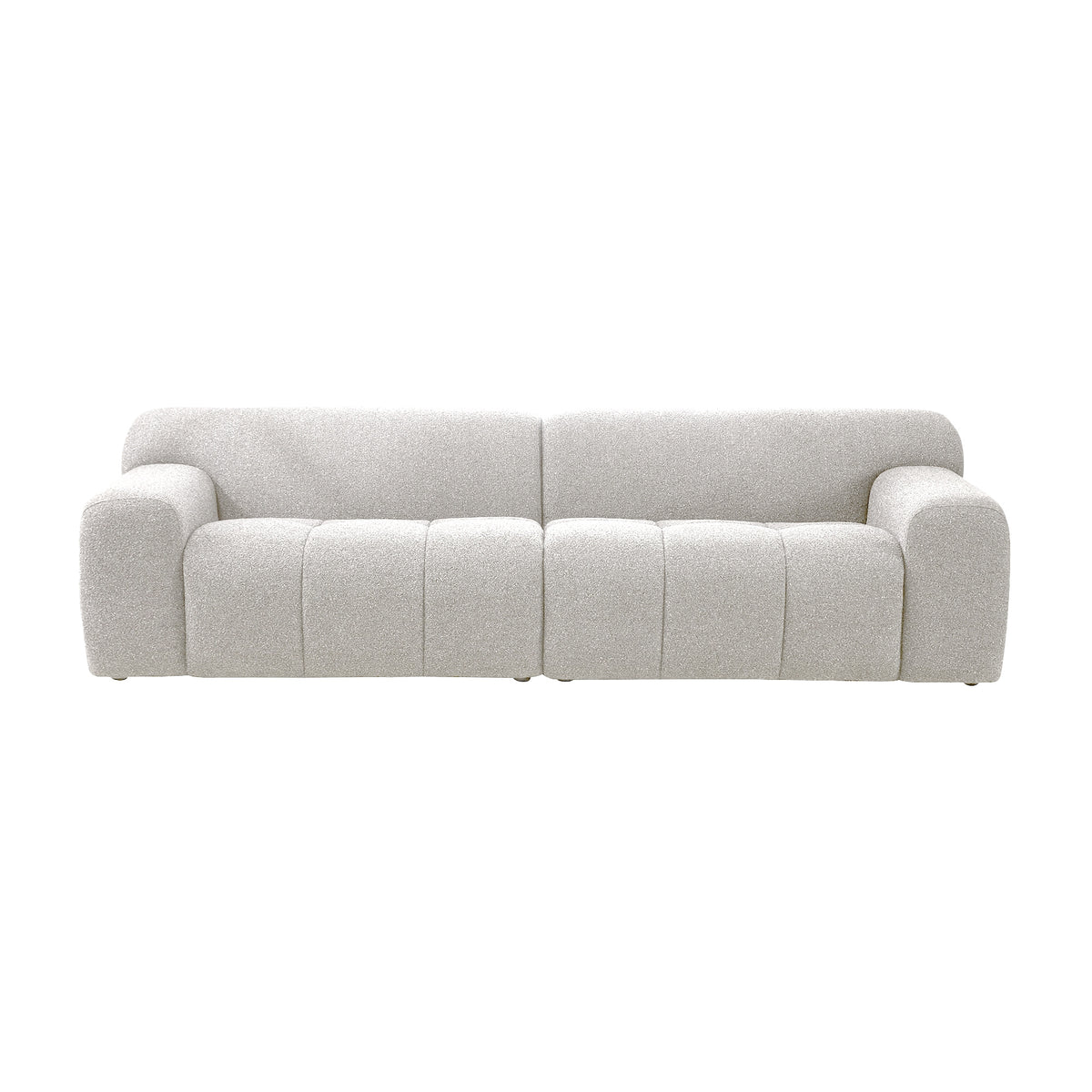 Aero 3 Seater Boucle Fabric Sofa Lounge Coco White