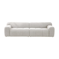Aero 3 Seater Boucle Fabric Sofa Lounge Coco White