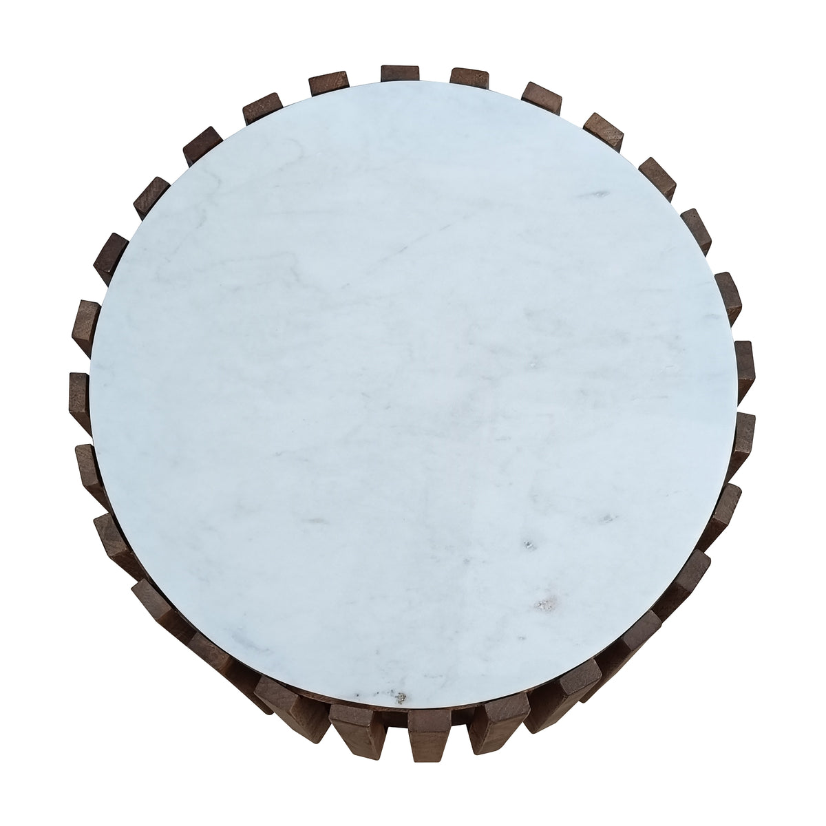 Agnes 50cm Marble Lamp Table Oak White