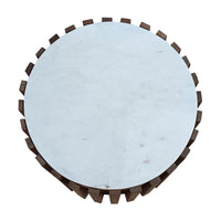 Agnes 50cm Marble Lamp Table Oak White