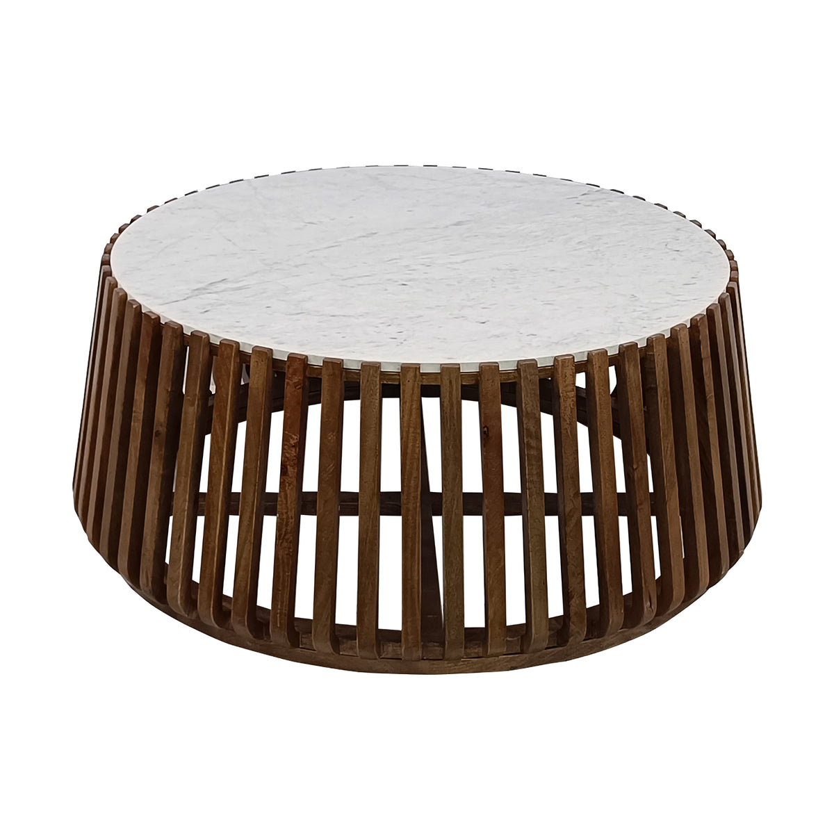 Agnes 80cm Marble Coffee Table Oak White