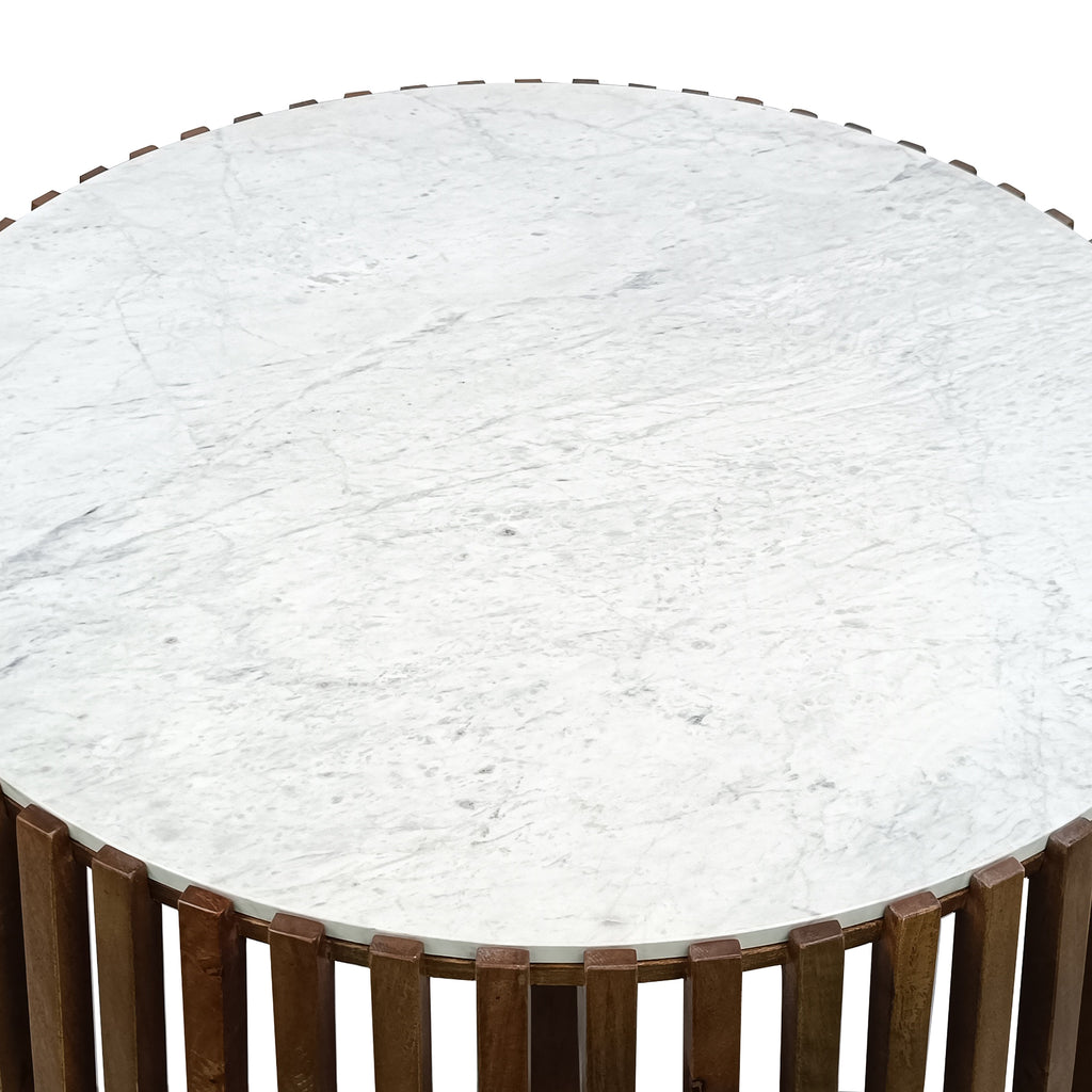 Agnes 80cm Marble Coffee Table Oak White