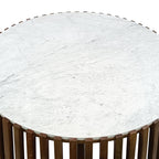 Agnes 80cm Marble Coffee Table Oak White