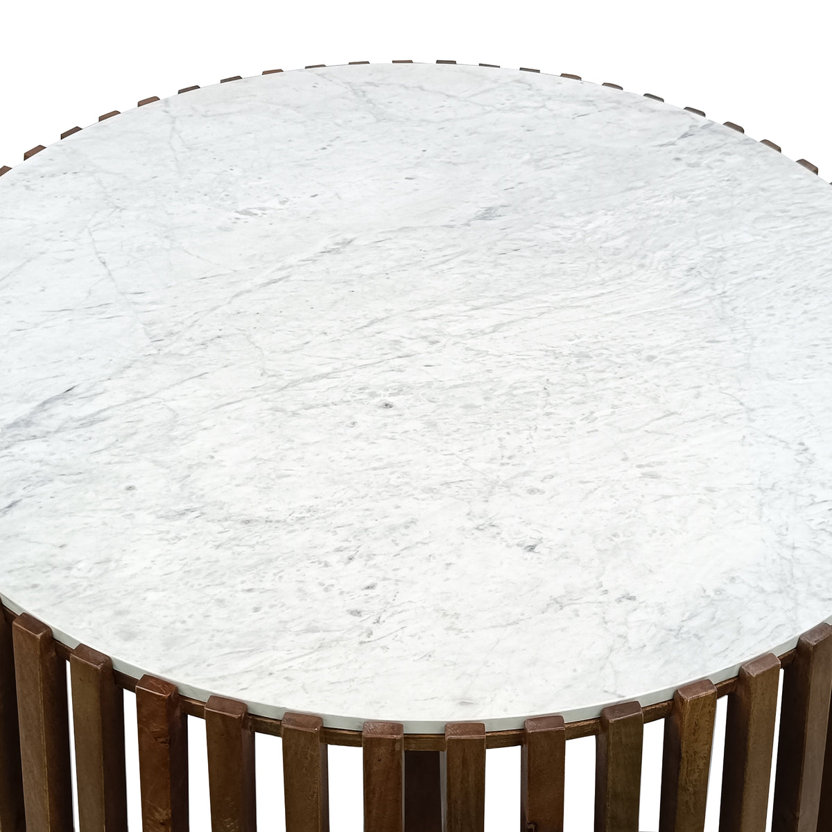 Agnes 80cm Marble Coffee Table Oak White