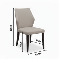 Aires 2pc Set Leather Dining Chair Dark Grey