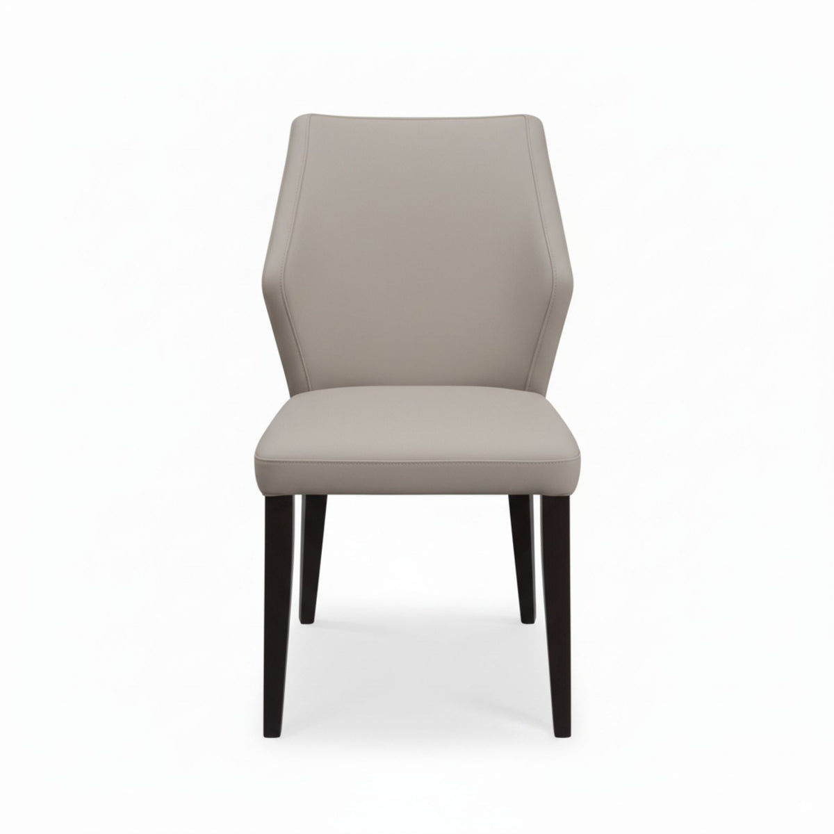 Aires 2pc Set Leather Dining Chair Dark Grey