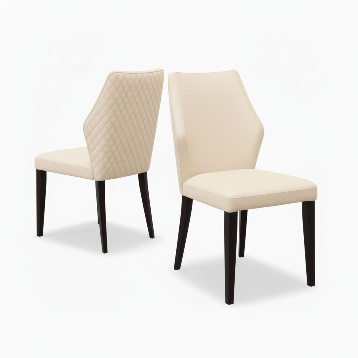 Aires 2pc Set Leather Dining Chair Wheat Grey