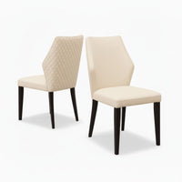 Aires 2pc Set Leather Dining Chair Wheat Grey