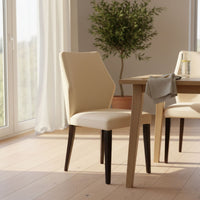 Aires 2pc Set Leather Dining Chair Wheat Grey