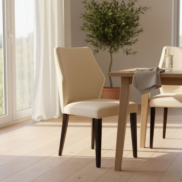 Aires 2pc Set Leather Dining Chair Wheat Grey