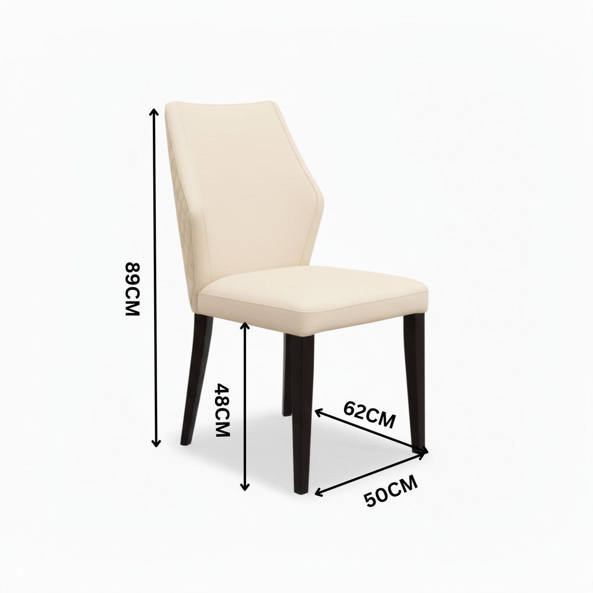 Aires 2pc Set Leather Dining Chair Wheat Grey