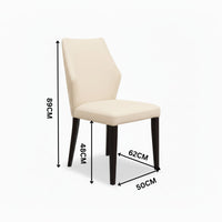Aires 2pc Set Leather Dining Chair Wheat Grey