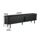 Alamein Dania 200cm Wooden ETU Entertainment TV Unit Black