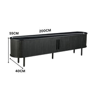 Alamein Dania 200cm Wooden ETU Entertainment TV Unit Black