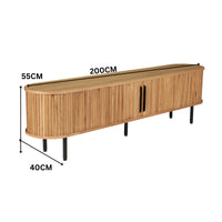 Alamein Dania 200cm Wooden ETU Entertainment TV Unit Natural