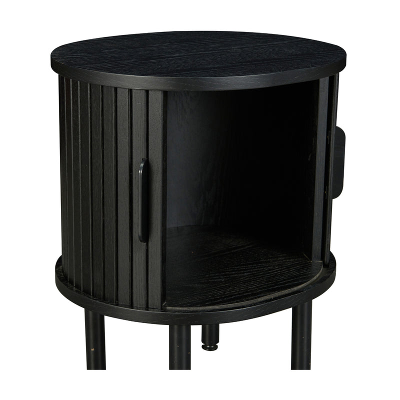 Alamein Dania 45cm Timber Round Sofa Side Table Black