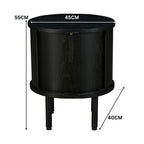 Alamein Dania 45cm Timber Round Sofa Side Table Black