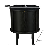 Alamein Dania 45cm Timber Round Sofa Side Table Black