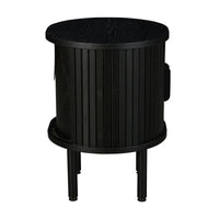 Alamein Dania 45cm Timber Round Sofa Side Table Black