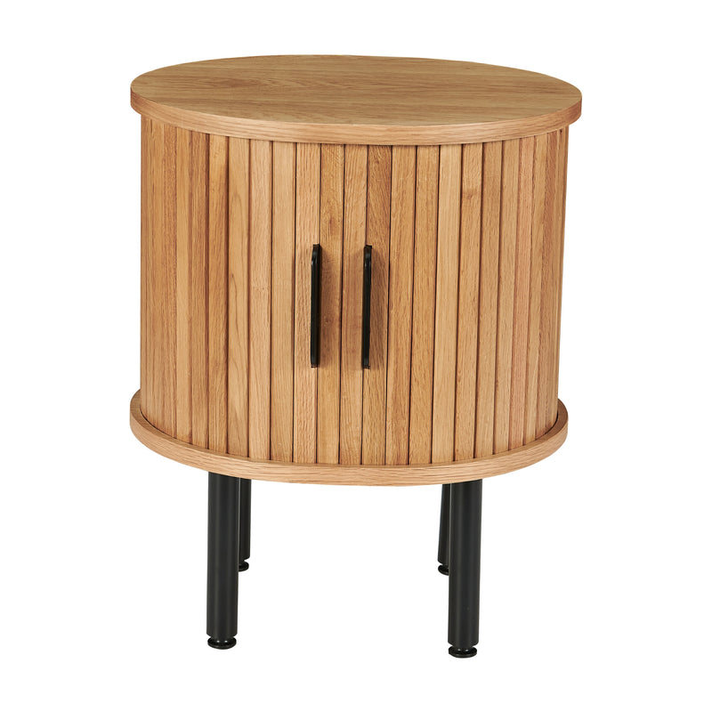 Alamein Dania 45cm Timber Round Sofa Side Table Natural