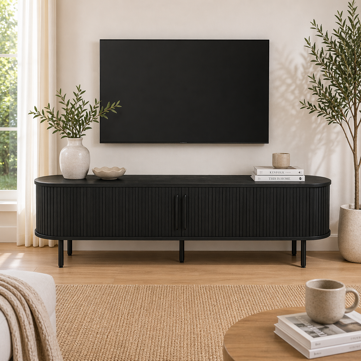 Alamein Dania 200cm ETU TV Unit Black